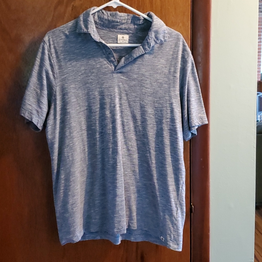 Navy And White Short Sleeve Heather Polo Size Medium